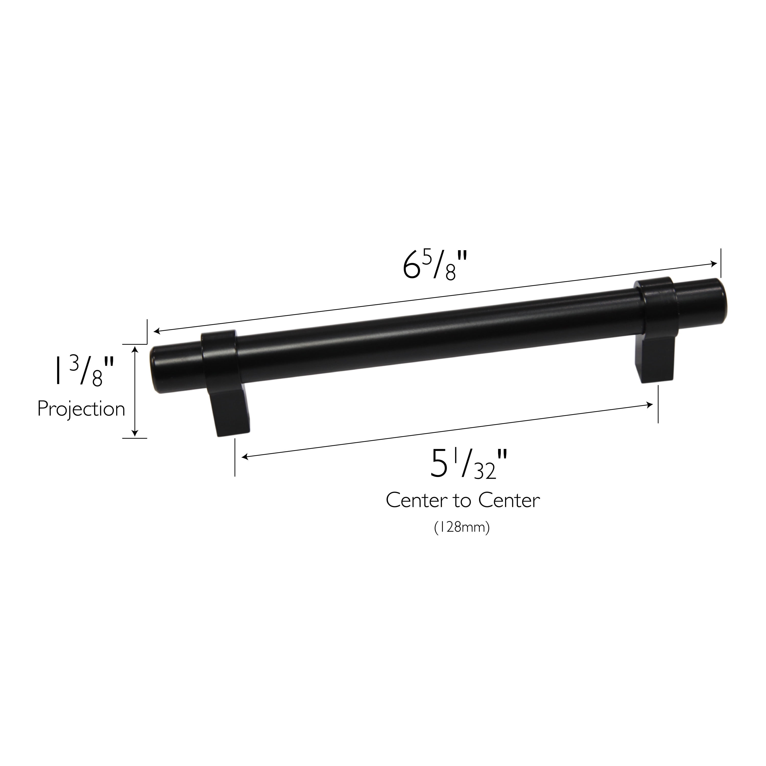 Design House Emery Cabinet Pulls, 5-Pack, 5-1/16-Inch (128mm) Center to Center Drawer Pulls, Modern Kitchen Handles, Matte Black, 189423-MB