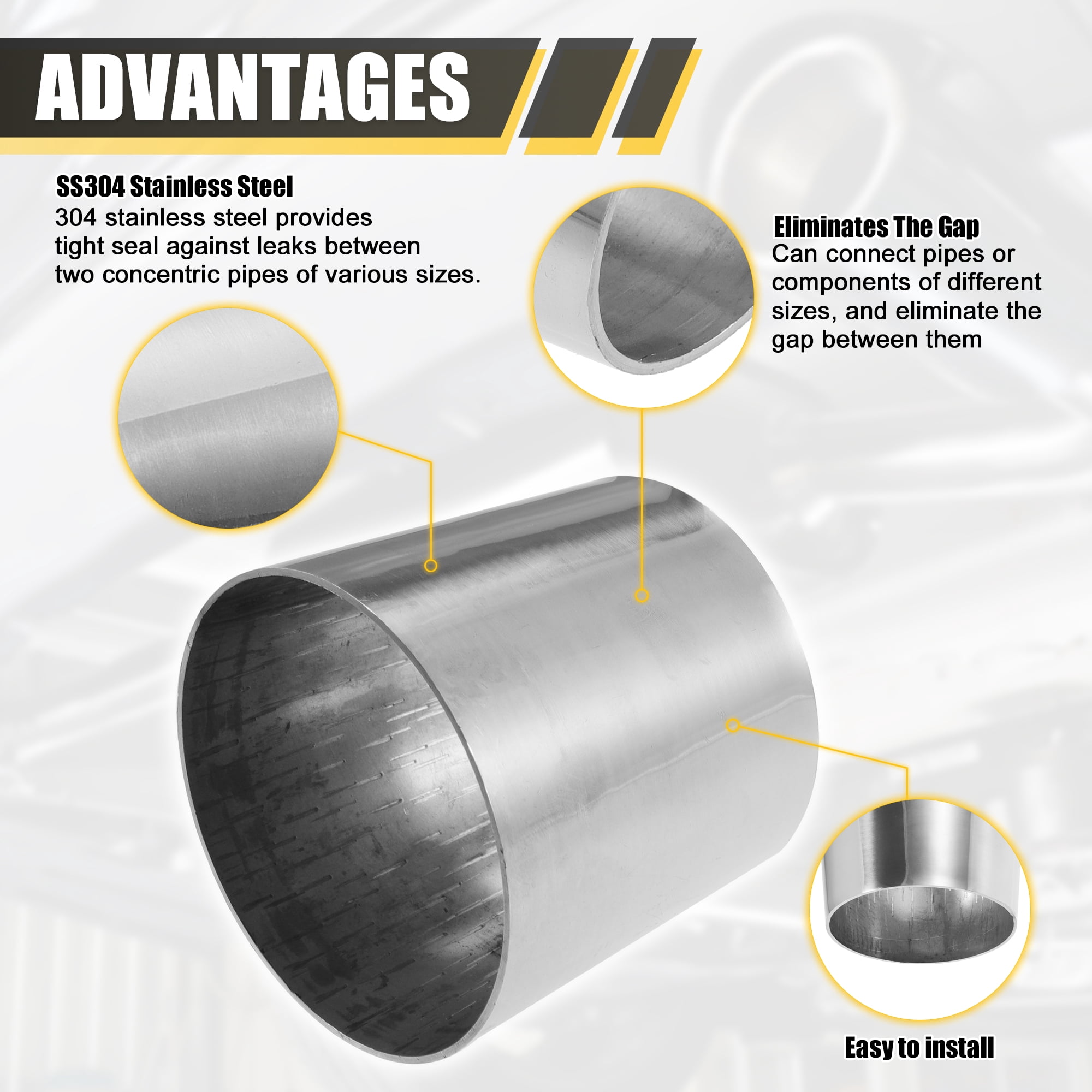 Unique Bargains Car Mandrel Exhaust Bend Elbow Pipe Concentric Reducer 1pcs 3"-3.5" OD