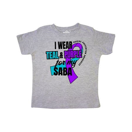 

Inktastic Suicide Prevention I Wear Teal and Purple for My Saba Gift Toddler Boy or Toddler Girl T-Shirt