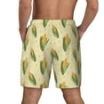 thumbnail image 3 of Kdxio Yellow Corn Print Men's Swim Trunks with Compression Liner 7 Inch Inseam Quick Dry Swim Shorts, 3 of 7