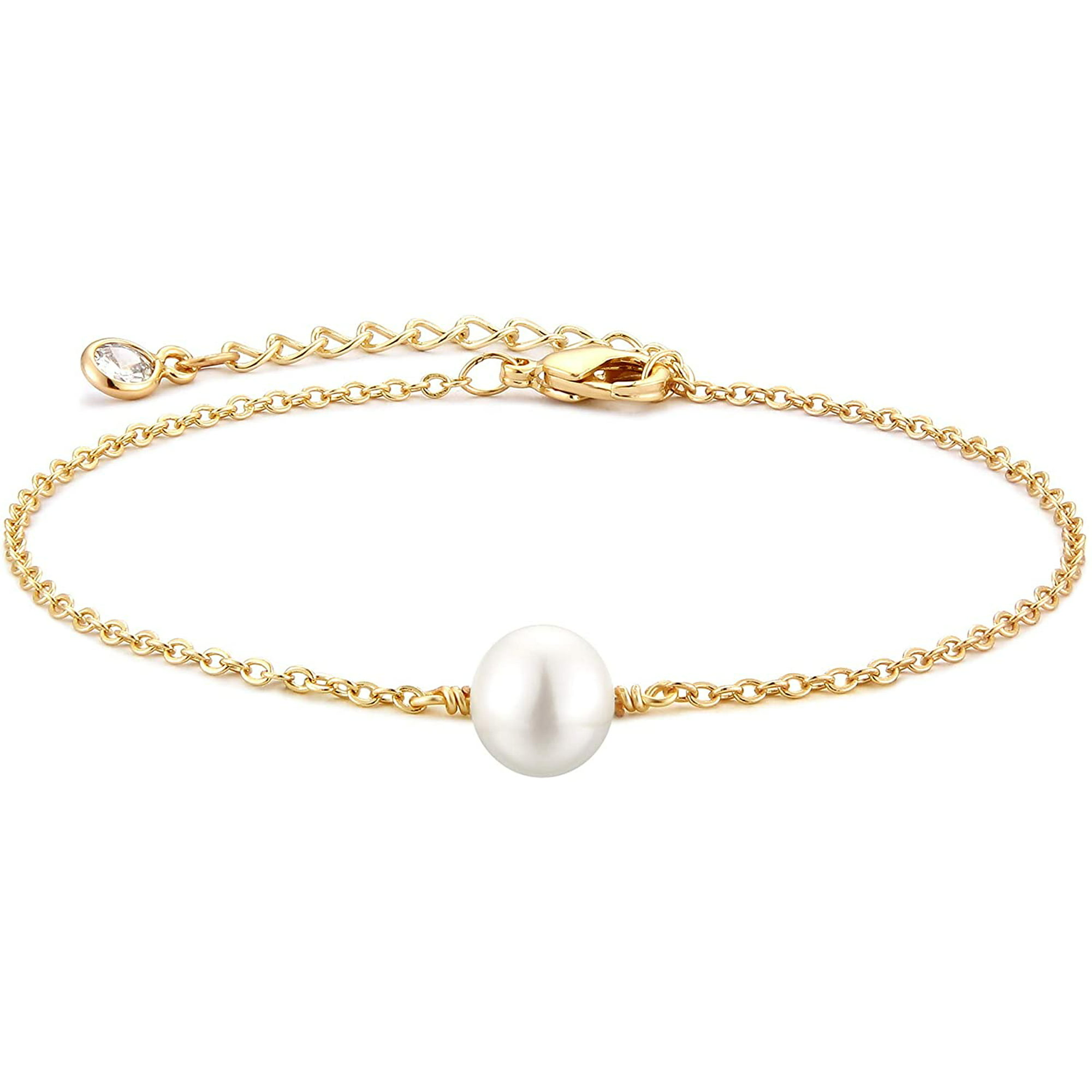 Layered Freshwater Pearl Bracelet 14K Yellow Gold Gold Filled on Brass