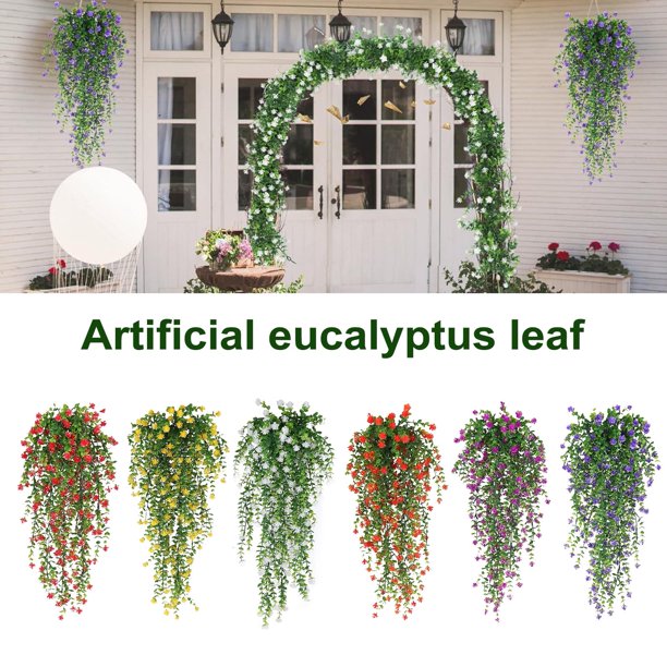 Decoración de flores artificiales Gardenne, flores de plástico resistentes a los rayos UV, 1/2 pieza, enredadera colgante de flores artificiales, resistente a los rayos UV, plantas florales colgantes