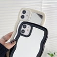 thumbnail image 2 of Simple Colorful Complementary Mirror Phone case with Curly Border Wave Pattern, Multi-Color Options for iPhone 15 14 13 12 11 Pro Max XS XR X 7 8 Phone Cases (White,iPhone 11 Pro Max), 2 of 7