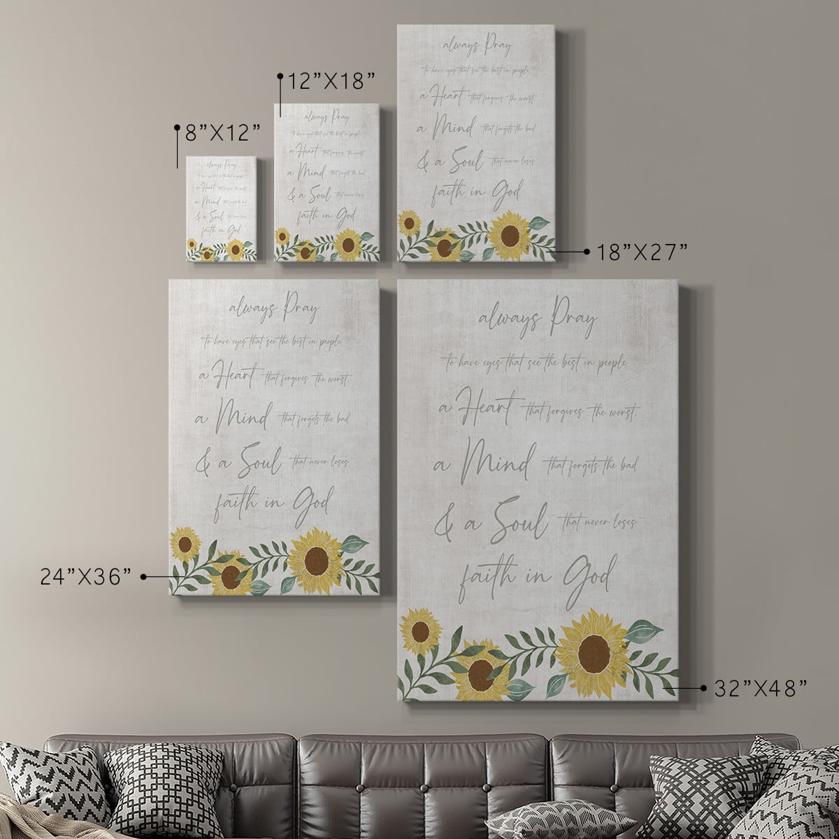 Always Pray Premium Gallery Wrapped Canvas - Ready to Hang