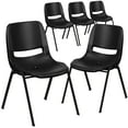 thumbnail image 2 of BizChair 5 Pack 440 lb. Capacity Kid's Black Ergonomic Shell Stack Chair with Black Frame and 14" Seat Height, 2 of 14