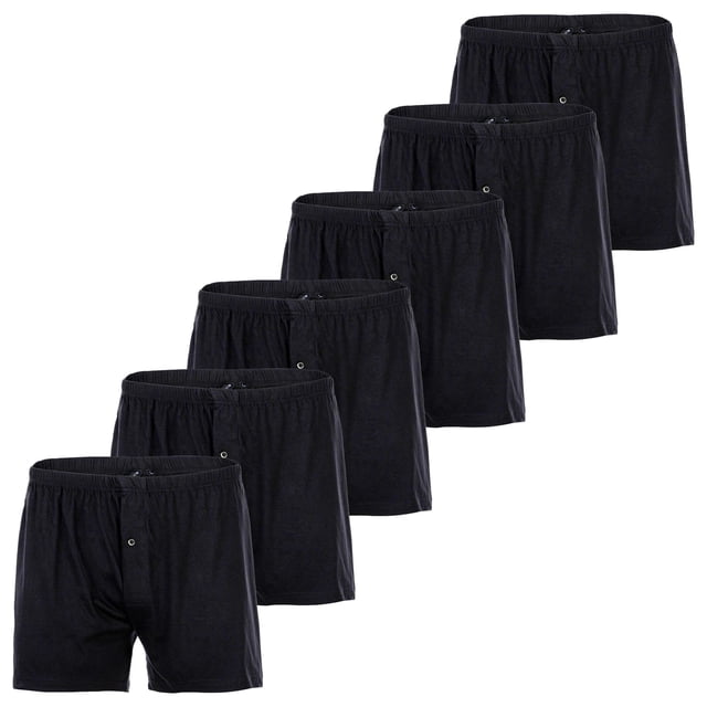 YOURBASICS Calzoncillos de punto para Hombre, paquete de 3 - algodón, abertura con botones, patrón, paquete múltiple Negro L (Large)