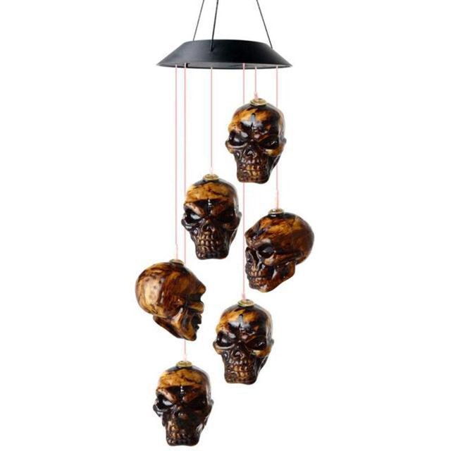 Viento De Halloween Led Fantasma Calabaza Esqueleto Carillón De Viento Para Decoración De Fiesta De Jardín Al Aire Libre seitruly HA043938-01
