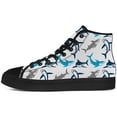 thumbnail image 3 of Aidianart Womens Shark High Top Shoes High Top Canvas Sneakers Size 9.5, 3 of 5