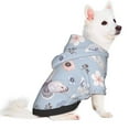 thumbnail image 2 of Fotbe Blue Butterfly Print Small Dog Sweater Hoodies Pet Grey Hooded Soft Fleece Sweatshirts with Pocket Fall Winter Puppy Cat Sweaters Warm Clothes-XX-Large, 2 of 7