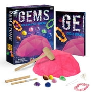 CHUANK Gemstone Dig Kit, Mega Gems Digging Kit for Kids,Mineralogy Geology Science STEM Gift Science & Educational Toys, Pink
