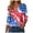 Red, variant on GEWSEY 3/4 Sleeve V Neck USA Patriotic Shirts for Women 4th of July America Stars Stripes Flag Graphic Tops Cute Tee (Pink, S)