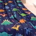 thumbnail image 3 of Colorful Dinosaur and Leaf Pattern Blanket,Comfortable Soft Lamb Wool Throw Blanket,All Season,Warm Lightweight Blankets for Sofa Bed Couch Living Room Chair,60"x80", 3 of 4