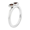 thumbnail image 4 of Gem & Harmony Garnet Double Heart Ring 1/2 Carat (Ctw) in Sterling Silver for Women, 4 of 5