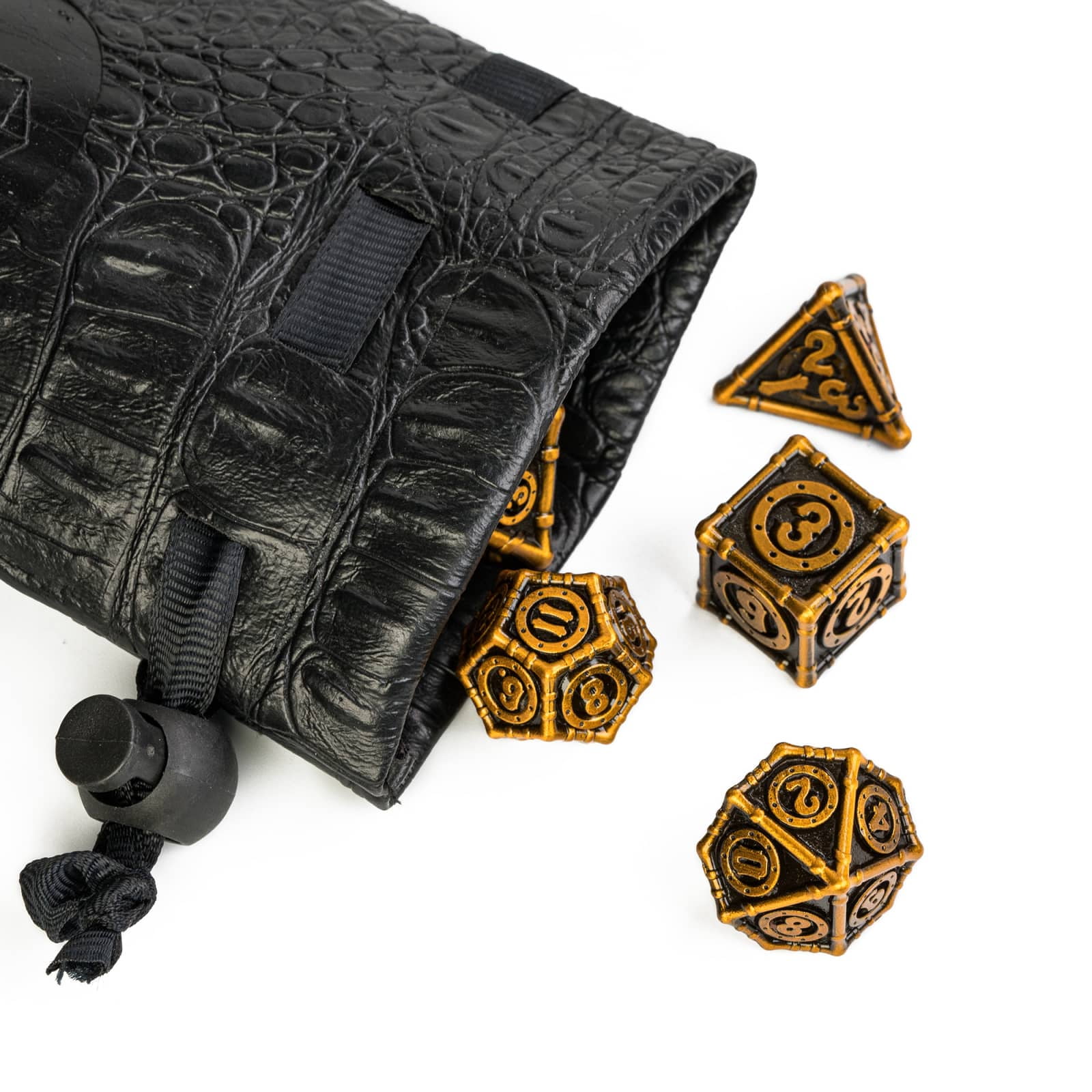 Cusdie 7 Pcs DND Metal Dice, Steampunk Style Polyhedral Dice Set, Metal Dice Set for Role Playing Game D&D Dice MTG Pathfinder