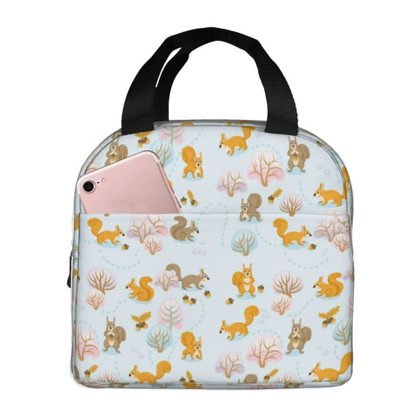 Easygdp Squirrel In The Forest Bolsa Térmica Premium - Tela Oxford Impermeable, Gran Capacidad, Bolsillo Frontal, Unisex para Trabajo, Escuela, Actividades al Aire Libre y Picnics