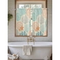 thumbnail image 7 of Kitchen Curtains 54 Inches length, Coastal Turquoise Window Treatment Curtain Drapes, Ocean Coral Starfish Shell Modern Sea Decorative Window Curtains for Bedroom Cafe, 52"x54", 2 Panels, 7 of 7