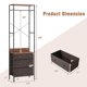 thumbnail image 2 of GETHFSA Freestanding Closet Organizer with Shelves & 3-Position Hanging Rod, Metal Clothing Rack with 3 Fabric Drawers, Space-Saving Wardrobe Storage for Bedroom, Entryway, Hallway – Black/Brown, 2 of 9