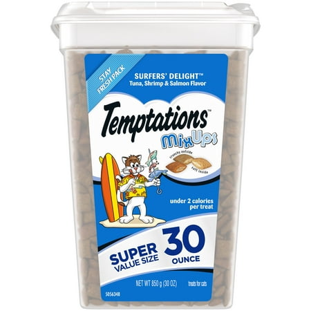 UPC: 0023100121949 | Temptations Mixups Tuna Shrimp & Salmon Flavor Crunchy and Soft Cat Treats 30 oz Tub