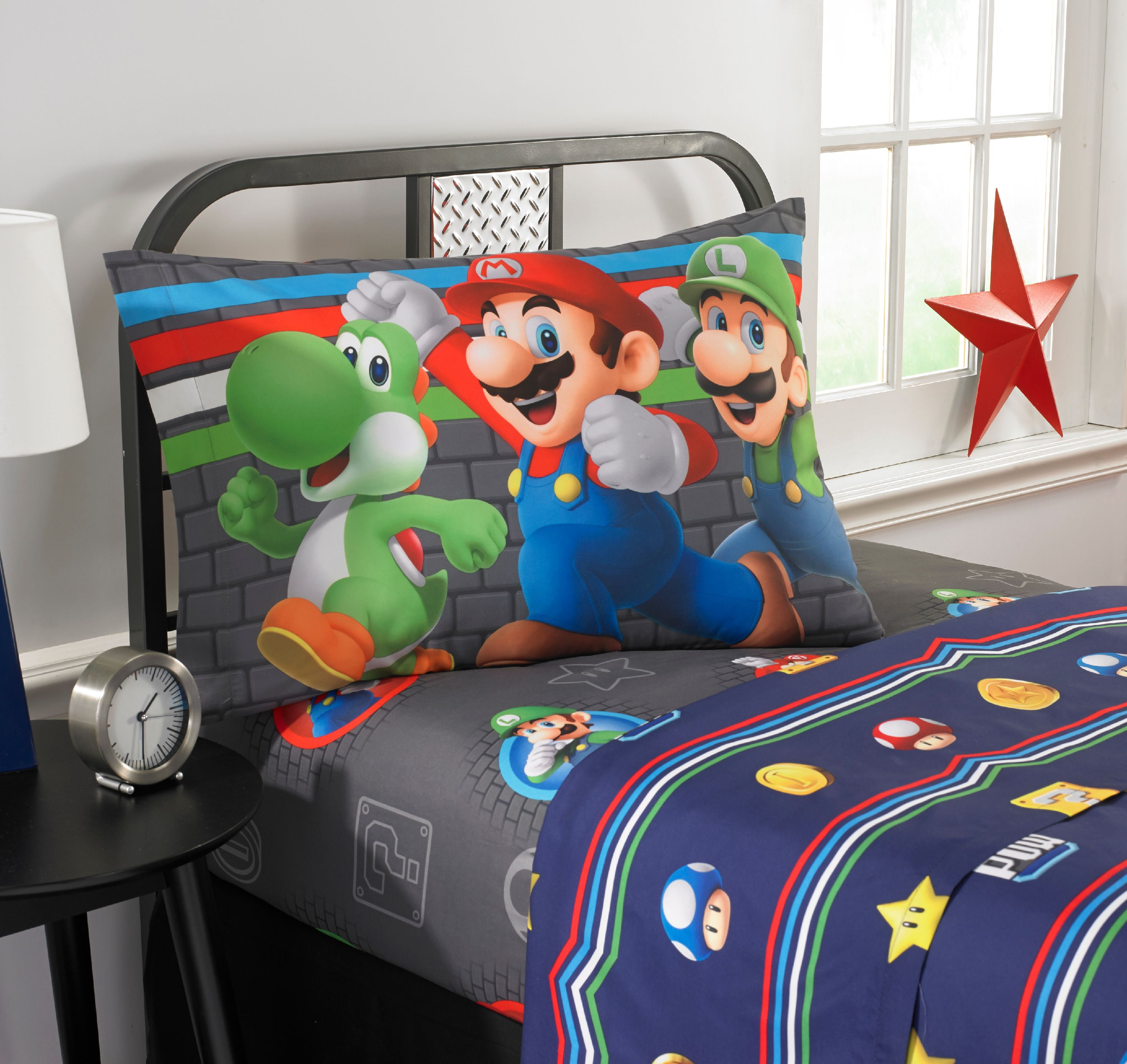 Super Mario Microfiber Sheet Set Kids Bedding Trifecta Fun 3