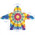 thumbnail image 7 of Colorful Rainbow Tie Dye Spiral Pattern Blanket Hoodies for Kids 6-13YR Oversize Wearable Blanket Hoodies for Boys Girls Teens, 7 of 7