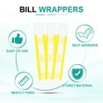thumbnail image 3 of Uxcell Money Bands, Dollar Bill Wrappers Self-Adhesive Money Strap Self Sealing Bill Straps Sleeves Yellow, 3 of 7