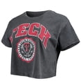 thumbnail image 2 of Women's Pressbox Black Texas Tech Red Raiders Edith Vintage Burnout Crop T-Shirt, 2 of 3