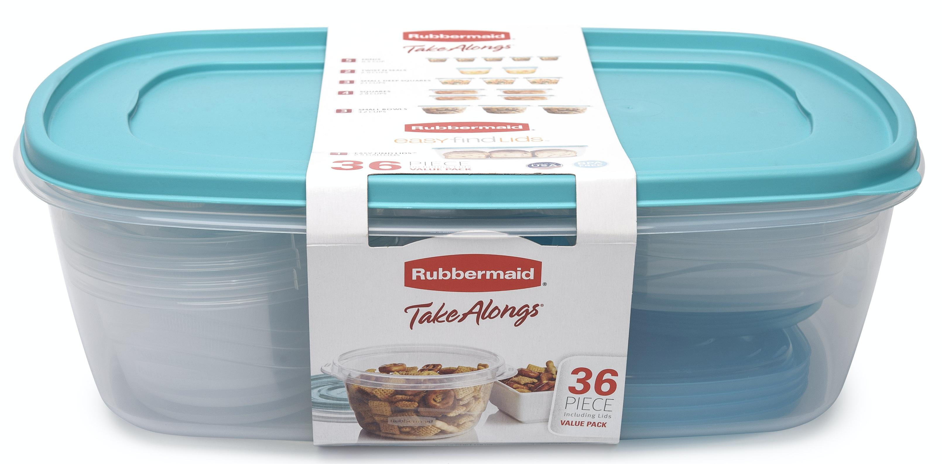 Rubbermaid TakeAlongs Food Storage Container, Set of 36
