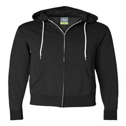 Independent Trading Co. Unisex Lightweight Full-Zip Hooded Sweatshirt, M, Black