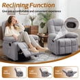 thumbnail image 4 of Korser Manual Swivel Rocker Recliner Chair for Living Room,Small Recliner Sofa for Small Spaces,Linen Fabric,Light Grey, 4 of 7