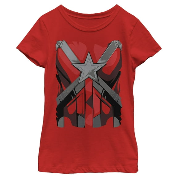 Girl's Marvel Black Widow Guardian Costume  Graphic Tee Red Large