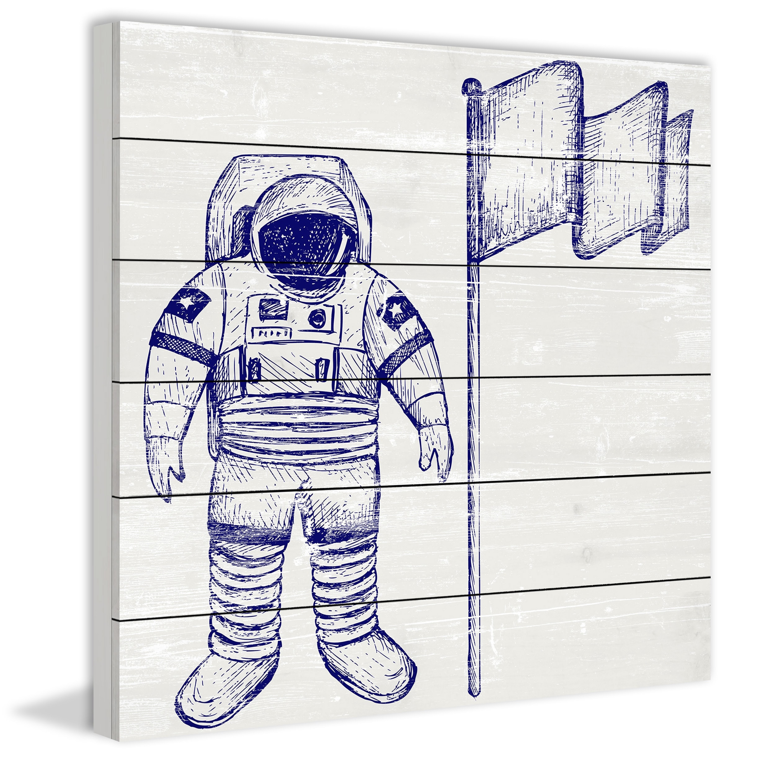The Discoverer Painting Print on White Wood
