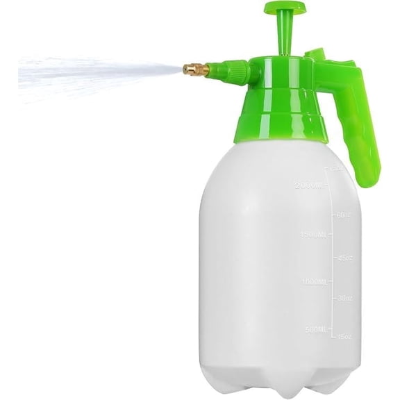 Ibiwe 2 L Hand Pump Garden Sprayer with Adjustable Brass Nozzle and Spray Lock, Green