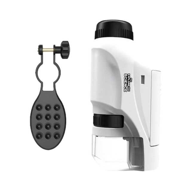 Microscopio de Bolsillo Portátil de Alta Definición, Microscopio óptico Ajustable para Niños, 60-120x, Microscopio para Niños para Monedas Preescolare con soporte