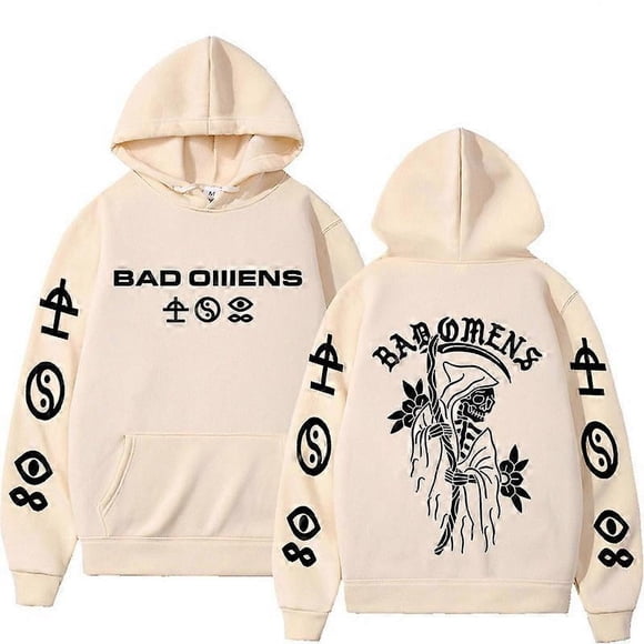 Bad Omens Band Tour American Music Print Hoodie The Death of Peace of Mind Skeleton Graphic Hooded Men's Rock Gothic Sweatshirts