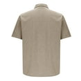 thumbnail image 5 of Zynviq Mens Tee Shirts Button Down Casual Short Sleeve Solid Cargo Pocket Loose Fit Linen Shirts Men's Tops L, 5 of 6