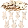 thumbnail image 4 of 70 Piezas Recorte de Madera en Sin Terminar Conejito de Pascua de Madera en Forma de Conejo de Madera DIY de Pascua para Pascua, 4 of 5