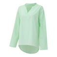 thumbnail image 5 of T Shirts for Women Casual Tops Plus Size Long Sleeve Solid Loose V-neck Blouse Tee Shirt Top, 5 of 8