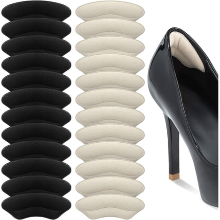 24 Pcs Heel Grips for Womens Shoes, Shoe Size Reducer for Relief Heel Pain, Heel Inserts for Women, Heel Pads for Shoes That are Too Big, Two Colors