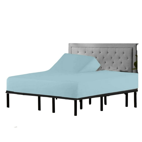 Split Head Flex King Size - 100% Giza Cotton -Ultra-Soft Hotel Luxury - Deep Pocket - Durable and Long Lasting - FlexTop King Fitted Sheet (Split Head Flex King, Light Blue)