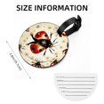 thumbnail image 5 of Seven Starred Ladybird Set of 2pcs PU Leather Round Suitcase Tags with Privacy Cover and Name ID Tag - Ideal for Travel Luggage, Handbags, Backpacks, School Bags, 5 of 6