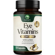 Eye Vitamin & Mineral Supplement with Lutein, Zeaxanthin, Bilberry & Zinc, Supports Eye Strain, Vision Health for Adults with Vitamins C & E, Non-GMO, Vegan Eye Vitamins Supplement - 120 Capsules