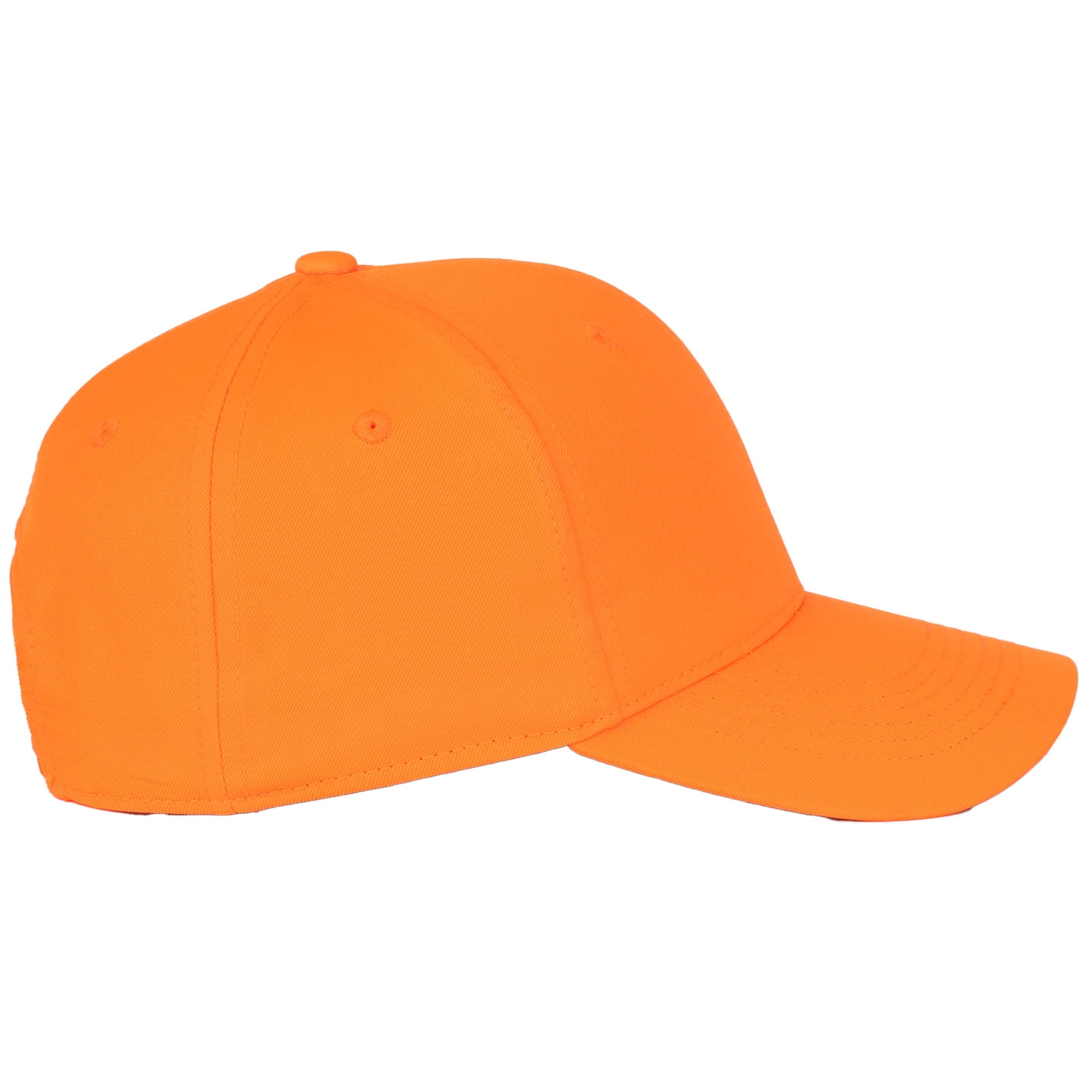 (2 pack) Men's Blaze Orange Hunting Cap – Structured Full Fabric, Hook & Loop Closure, One Size