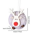 thumbnail image 6 of tasrioml Pom Pom Reindeer Christmas Ornament Plush Elk Hanging Ornaments Wooden Deer Slices Xmas Tree Pendants for Home Party Holiday Decor, 6 of 8