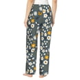 thumbnail image 3 of Xecao Flowers and Bee Women's Straight Lounge Pajama Pants: The Epitome of Relaxed Sleepwear, 3 of 9