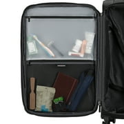 SWISSGEAR Stride Large Expandable Spinner Luggage, Black, Checked, 8 Wheels, TSA Lock