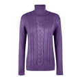 thumbnail image 7 of Women's Fashionable Solid Color High Neck Long Sleeved Sweater Pullover Sweater Top for Fall Winter Comfortable Everyday Fashion,Purple,S, 7 of 7