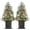 Brown Base-Arc(2 Set), variant on 3ft Christmas Tree 2 Set Pre-Lit Artificial Christmas Tree with Vintage Potted Base, Flocked Snow 78 Warm White LED Lights Red Berries, Xmas Holiday Decor for Home, Entrances