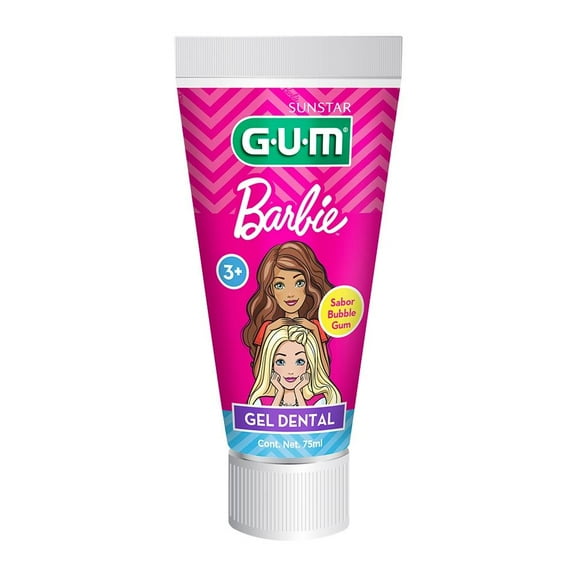 Gel dental GUM Sunstar Barbie sabor bubble gum 75 ml