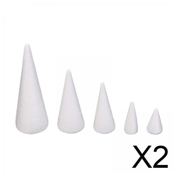 Conos de espuma,Conos de espuma para manualidades pequeños y grandes,color blanco,Conos de espuma para árbol de Navidad,Moldes de poliestireno para manualidades,adornos para tartas,Proyectos