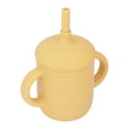 thumbnail image 4 of Vaso de silicona para bebés a prueba de derrames, con asa antideslizante, sin BPA, con pajita para bebés de 6 meses en adelante, color amarillo, 4 of 15